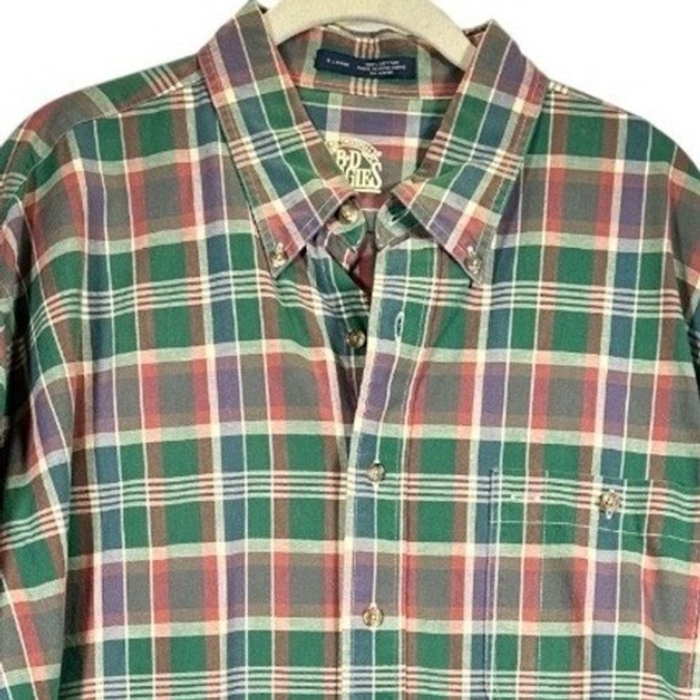 BD‎ Baggies Plaid Button Up Men's XL 100% Cotton
